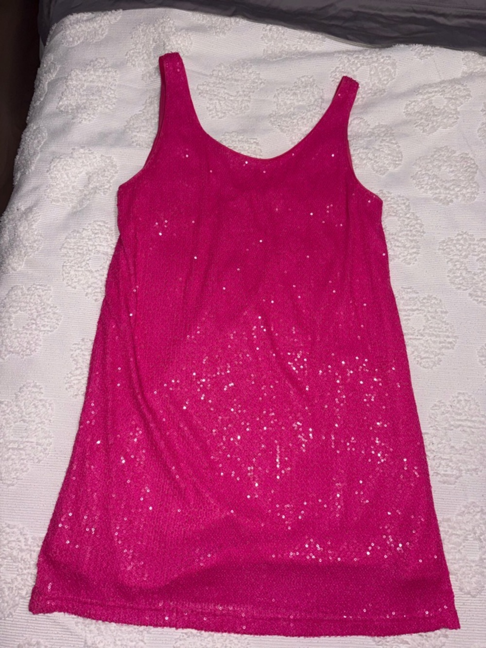 Bright Hot Pink Sequin Knit Top